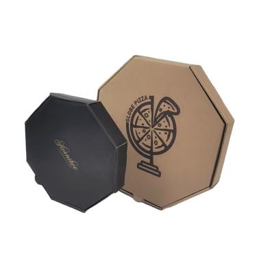 Kraft Corrugated Custom Printed Pizza Boxes Octangle Shape