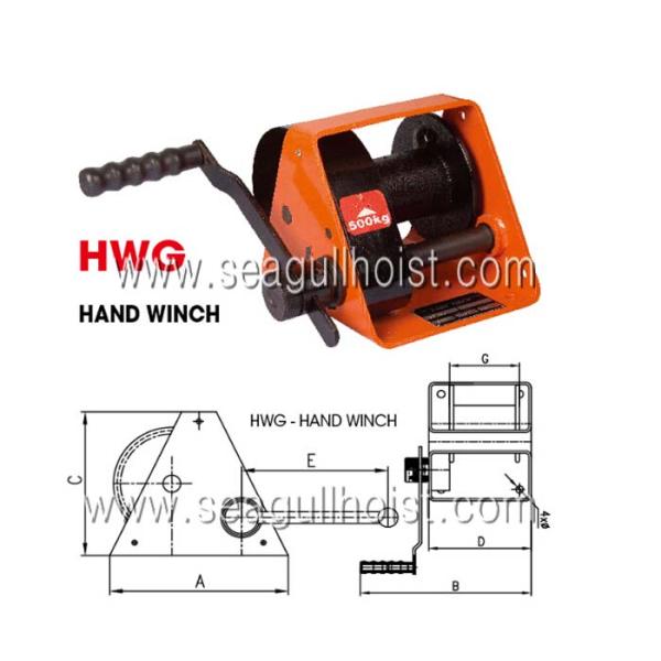 Manual Heavy Duty Hand Winch 150kg - 2000kg For Terminals / Construction
