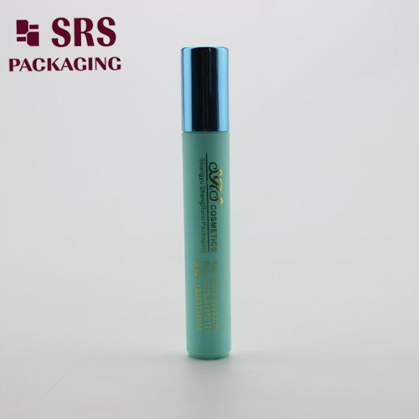 SRS empty cosmetic 8ml blue color plastic eye cream roller ball bottle