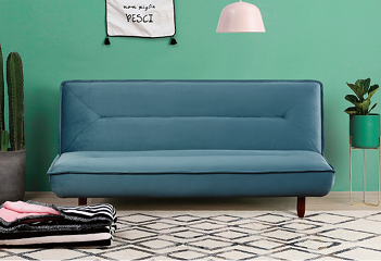 Velvet Fabric Functional Sofa Bed Recycle Foam Material Solid Wood Legs