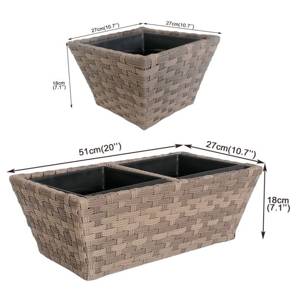 Factory Hot Sale Metal Frame Set of 3 Plastic Pots Home Garden Planter Stand