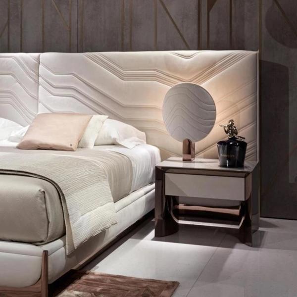 Eco Friendly Modern Bedroom Furniture Sets Genuine Leather King Size Bed
