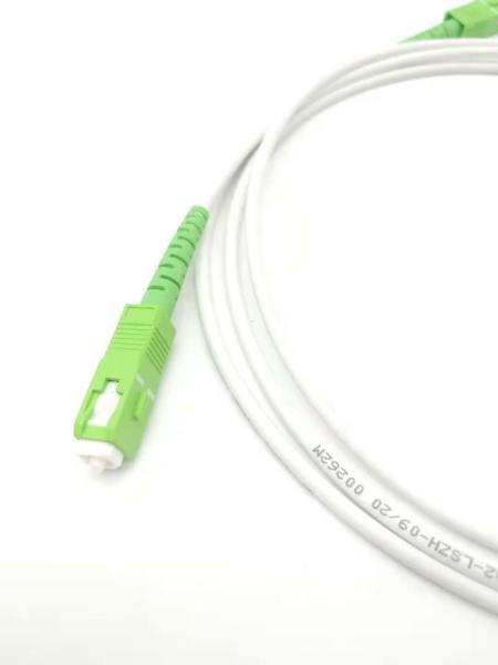 White Fiber Optic Patch Cord LSZH SC/APC To SC/APC SM 9/125 Low Insertion Loss