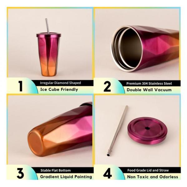 Aislamiento de doble pared para niños, acero inoxidable 304, con pajita y tapas, logotipo personalizado impreso