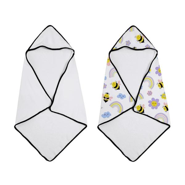 Custom 30x30 Inch blank Baby Toddler Hooded Towel Super Soft 100% Polyester Plush Sublimation Blanket For Children Reusable
