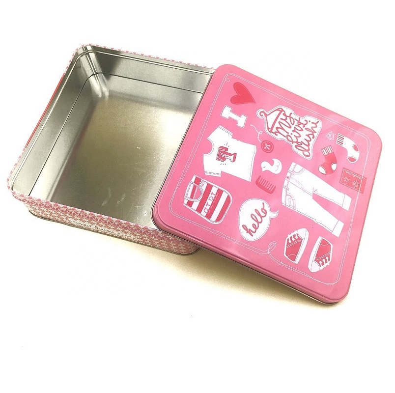 DADI Custom Rectangle Metal Tins Storage Container with Lids for Cookie Candy Toys Crafts Multupurpose Kitchen Storage Gift Box