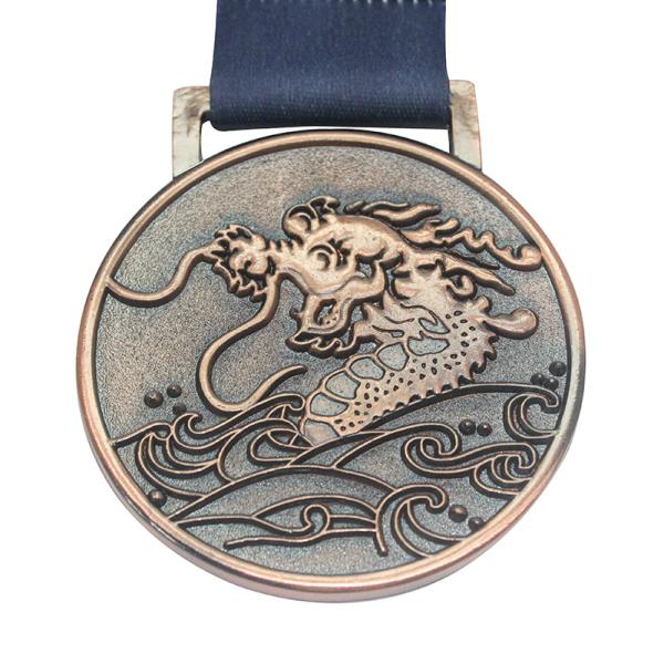 Amateur Dragon Boat Contest 3D Bronze Souvenir Medals Metal Alloy