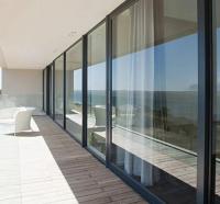 Profiles de aleación de aluminio insonorizado de ventana de vidrio delgada a prueba de huracanes puerta corredera de patio de vidrio