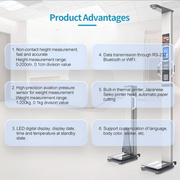 Highly 700A Bioimpedance Ultrasound Body Height Weight Fat Analyzer Machine N.W. 25kg