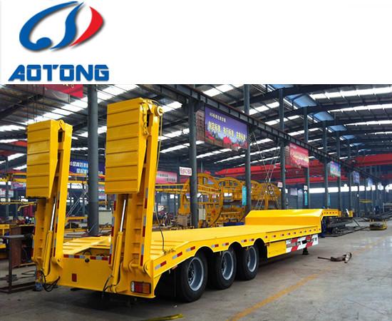 2 Axles 3 Axle 4 Axle Heavy Duty Hydraulic Low Loader Semi Trailer for Heavy Loads