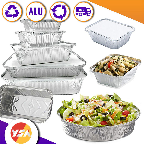 10 20 50 PCS Food Grade Disposable Small Aluminum Foil Food Containers With Lids