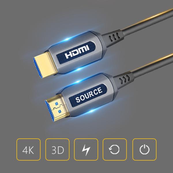 18Gbps 2160P 1080P Active Optical Hdmi Cable 24K Glod Plated
