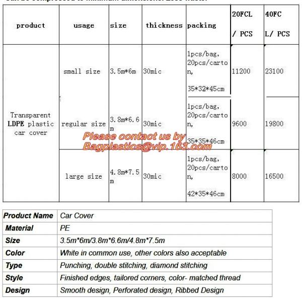 PE car cover, plastic car cover, HDPE plastic overspray protective car cover, Decorative Film