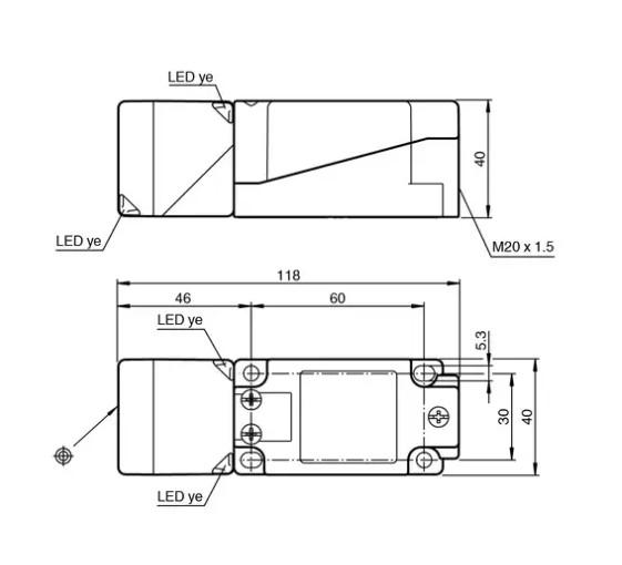 Capteur inductif 15mm IP68 avec tête rotative/Indicateurs LED pour usage industriel - 5-60V DC PA/Construction métallique