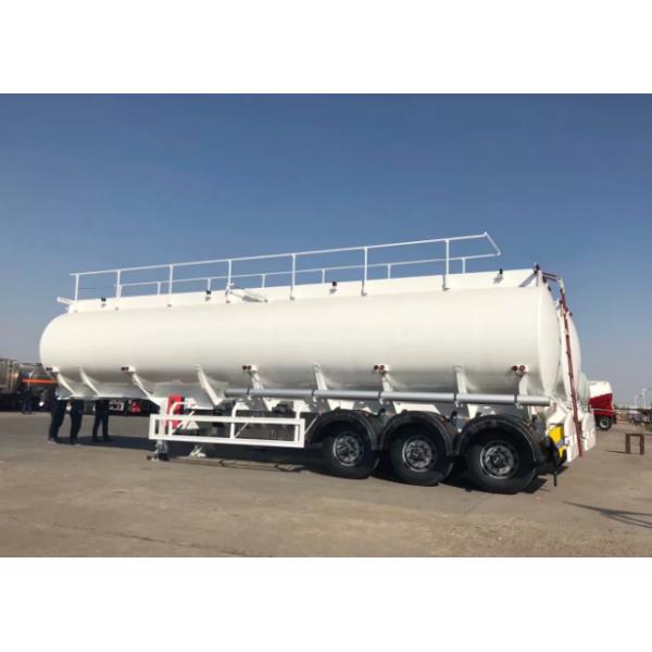 3 Axles 12 Wheels White Color Heavy Duty Semi Trailers 45000L Oil Tank Trailer