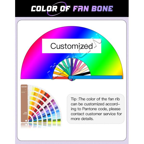Custom Printed Large 33 cm Portable Painted Design Rave Bamboo Folding Hand Fan for Music Performance Festivals and Parties