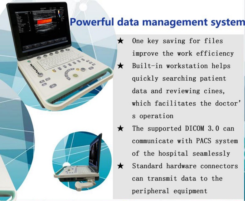 Hospital Outside 2D 3D Notebook Full Digital Color Doppler Ultrasound Diagnostic System Ultrasound Machine