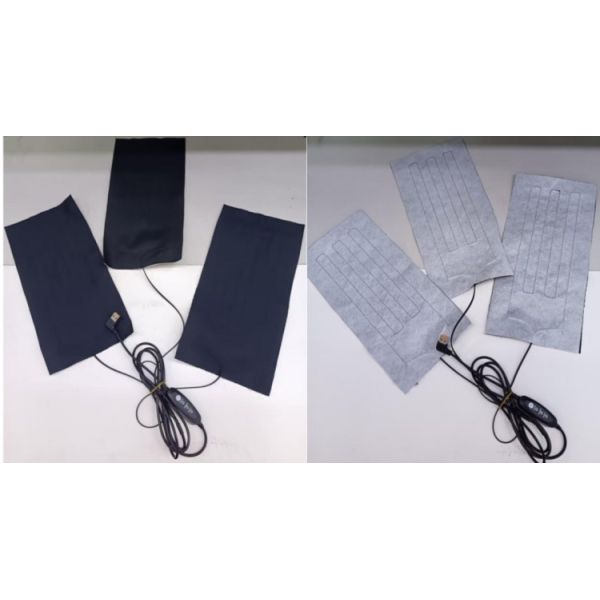 Custom Heating Pad 30X15cm 3pads in One 12V Cloth Heater with USB Switch Controller for Heating Chair