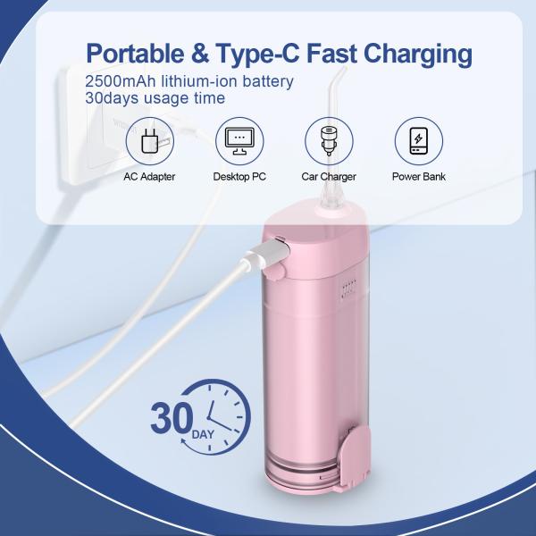 Cordless High Pressure Pulse Oral Irrigator Electric Tooth Cleaner Portable Dental Water Flosser