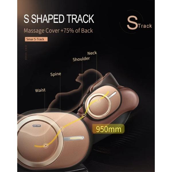 S Track Infrared Massage Chair SAA PU ABS HIFI Reclining Heated Full Body Massage Chair ROHS