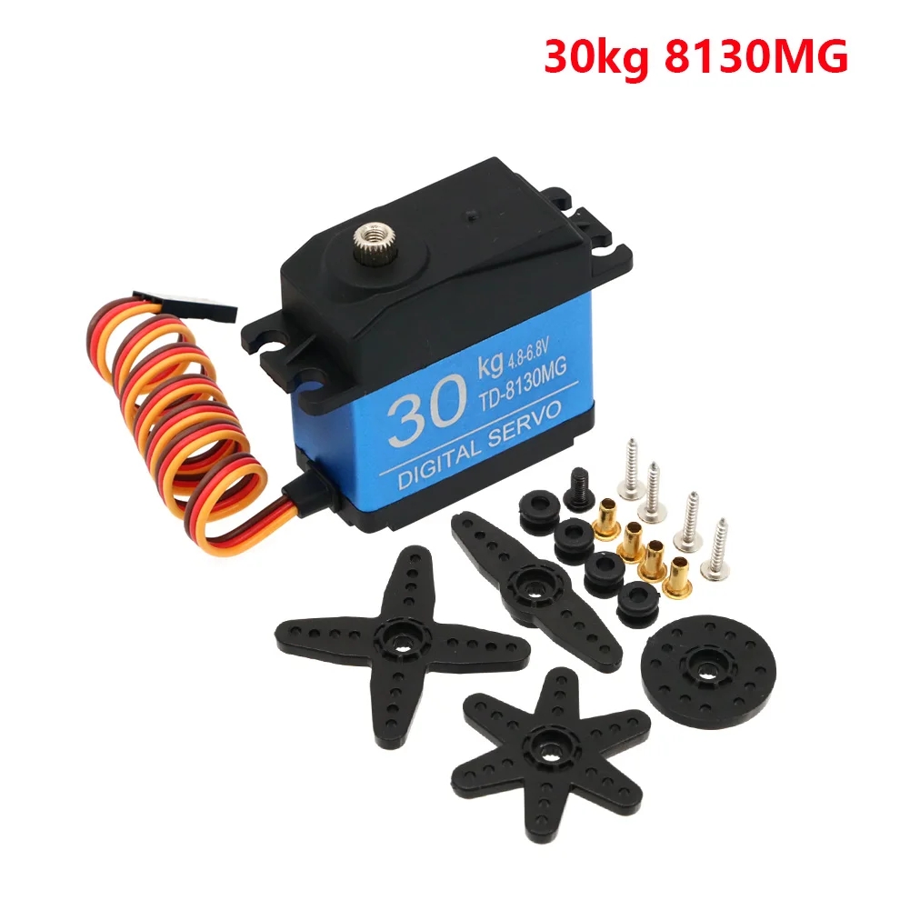 Waterproof 20KG 25 30 35 Servo 180 Degree Large Torque Digital Metal Gears T Arm For RC Car Truck Helicopter