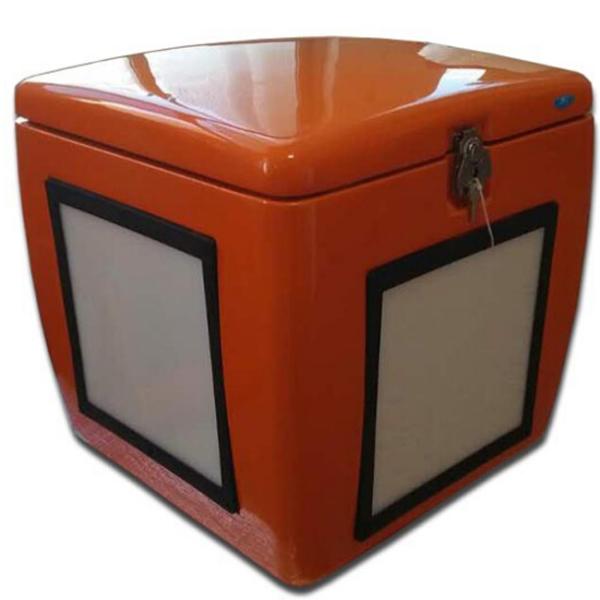 Motorcycle Scooters Food Delivery Box 85L Fiberglass With Led Light 500 * 485 * 495mm