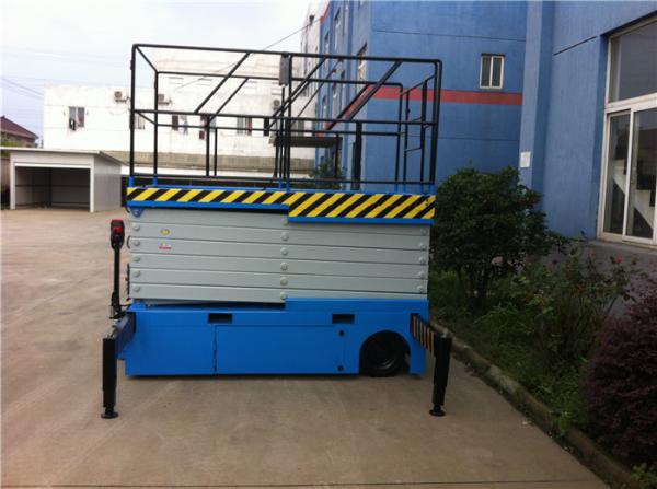 Hidráulicos bondes amarelos da cor 500KG Scissor o elevador com plataforma telescópica