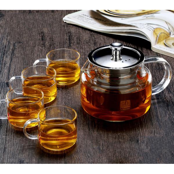 SS Removable Infuser Handcrafted Borosilicate Glass Teapot