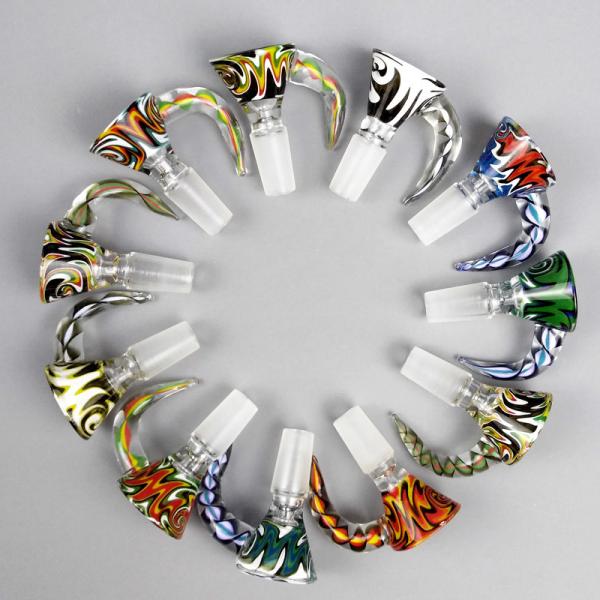 Colorful Glass Bongs Accessories Wax Slide Bowl Piece 14mm customized design