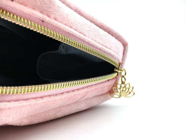 TPCH SGS PU Cosmetic Bag Velvet Custom Luxury Beauty Zipper Closure BM Emboss