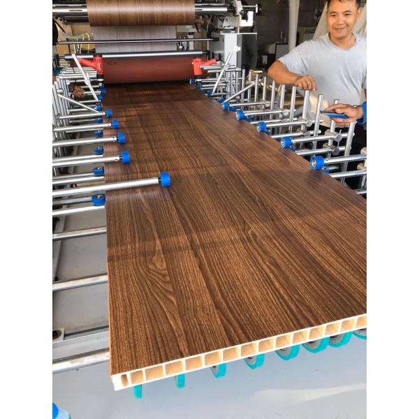 Dual Glue Profile Wrapping Machine (PUR/EVA), Quick Change System for 1350mm MDF WPC SPC Laminating, CE Certificated