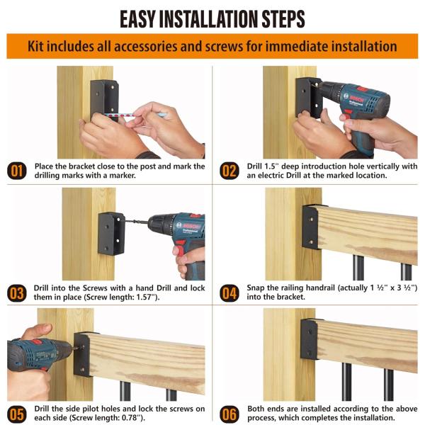 Steel Powder Coated Concealed Joist Hanger for Outdoor Deck Wood Railing and Fence