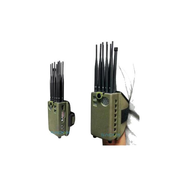 10W High Power Portable Mobile Phone Jammer with 8000mAh Battery and 10 Omni Antennas