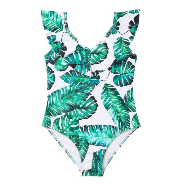 Backless Girls One Piece Swimming Suits Cute Printed