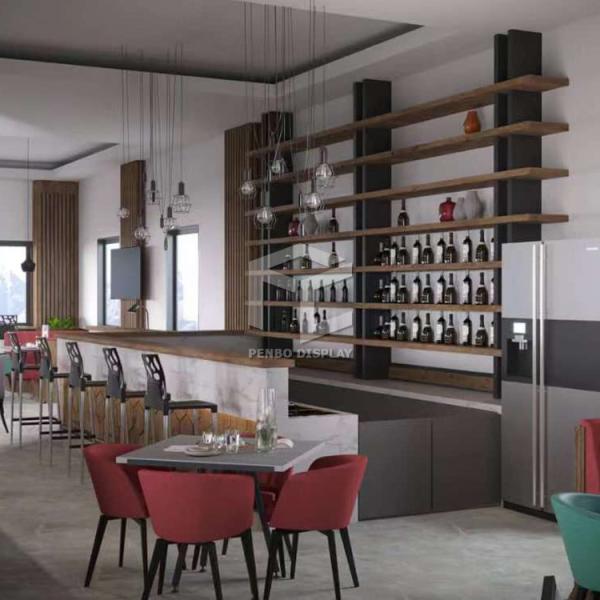 дисплей кофейни MDF 15mm толстый гальванизирует облицовку древесины цвета