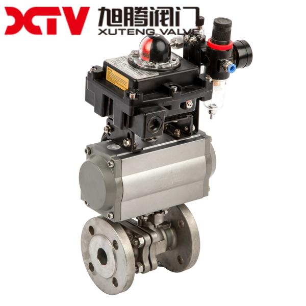 Промышленный DIN Wcb/CF8/CF8m Плавучий шаровой клапан с фланцем из нержавеющей стали с приводом