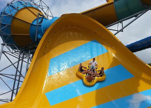 High Speed Long Fiberglass Water Slides Outdoor Play Equipment Customized Color And Size