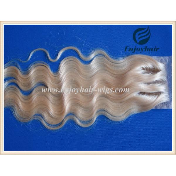 Silk top closure 4''x4'' malaysian virgin hair 613# color body wave 10''-24''three part