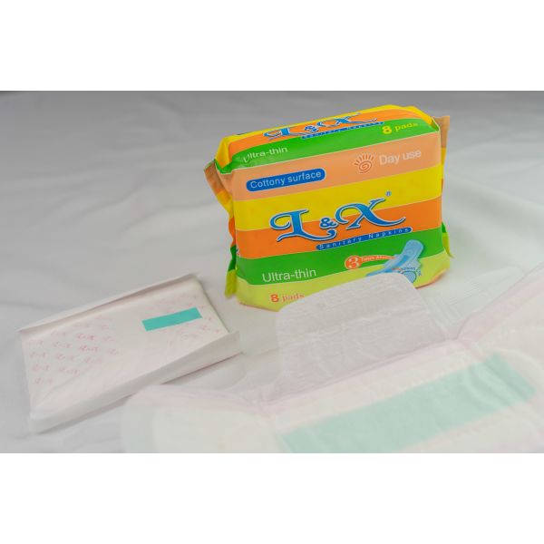 Leak Proof Plush Sanitary Pads Cotton Top Breathable Pads For Heavy Menstrual Bleeding