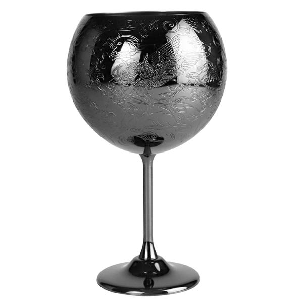 Etch Stainless Steel Goblet Elegant Luxury Unbreakable Metal Wine Glass For Gift