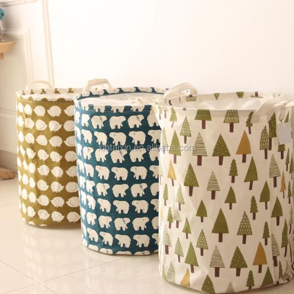 Dirty Cloth Organizer Foldable Laundry Basket 41*33cm Jute Receive Basket
