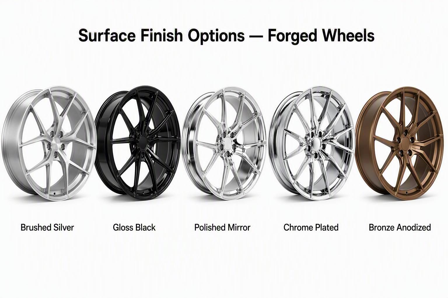 6061-T6 Forged Wheels FK07 5Y Spoke 18-23 8.5J-11J ET12-50 PCD5x112/5x120 Fit BMW Tesla Porsche Benz Audi EV Sport Car