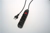 Mercado de la tira 4 de la alimentación por USB negra con código largo de encargo del poder del interruptor