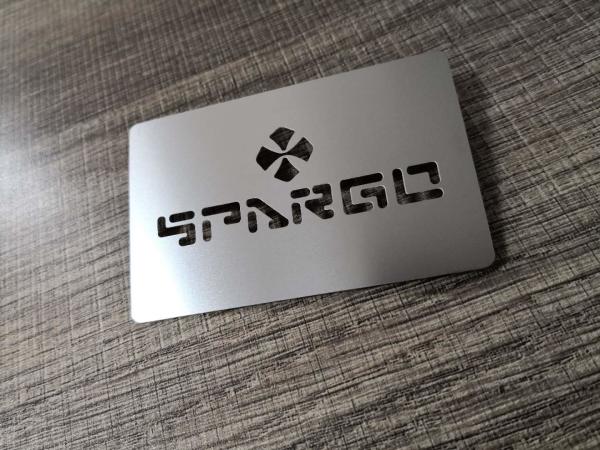 304 Stainless Steel Metal Business Cards With Cut Thru Logo Text