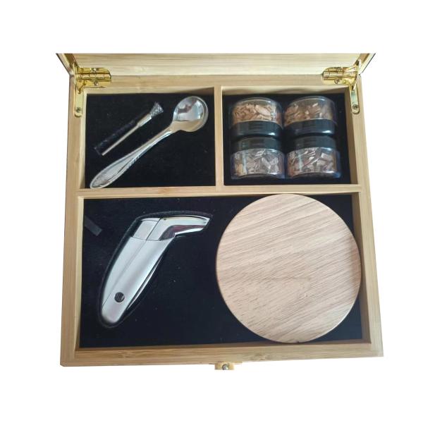 Venta caliente Kit de fumadores de cócteles Kit de fumadores de whisky Kit de infusores para beber con antorcha y astillas de madera