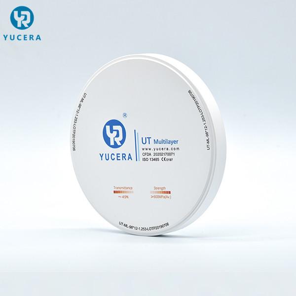 placa dental da zircônia de 1450℃ 98mm UT 1250HV