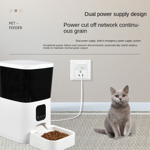 Cross-border Eco-Friendly Plastic Smart Pet Feeder for Dogs Automatic Timing Quantitative Feeding Battery-Powered Camping Puppy