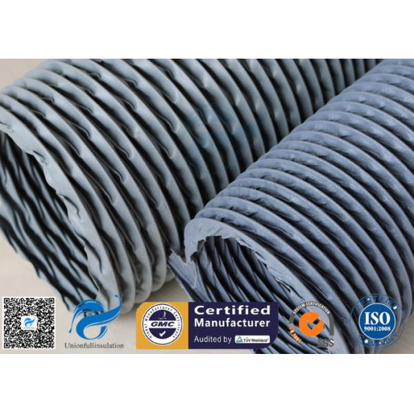 PVC Coated Fiberglass Fabric HAVC Flexible Air Duct 200MM Grey 260℃ Waterproof
