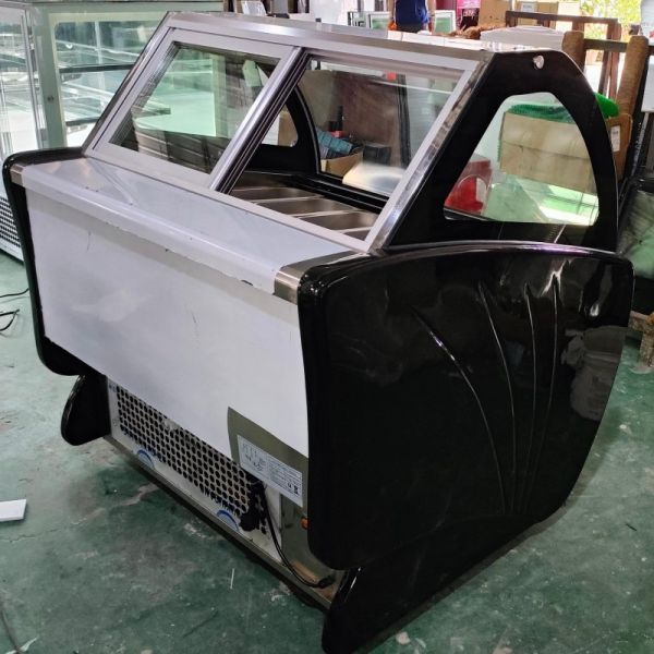 12 Pan Gelato Ice Cream Display Freezer Air Cooling Customized CE Approved