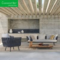 Customized Professional Modern Hotel Outdoor Fabric Aluminum Frame 2 Sets Lounge Sets Outside Sofa Set for Outdoor Living